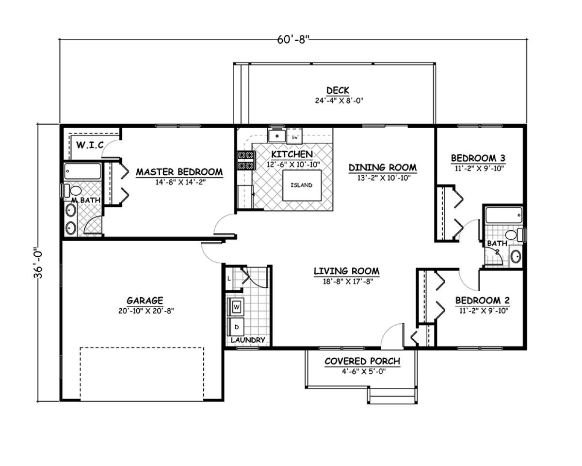 Floorplan 1 for House Plan #526-00042