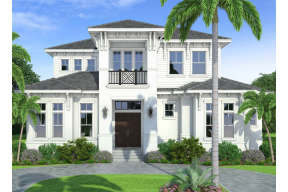 Coastal House Plan #207-00060 Elevation Photo