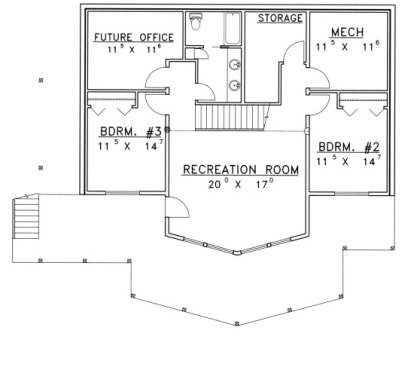 Basement Floor for House Plan #039-00480
