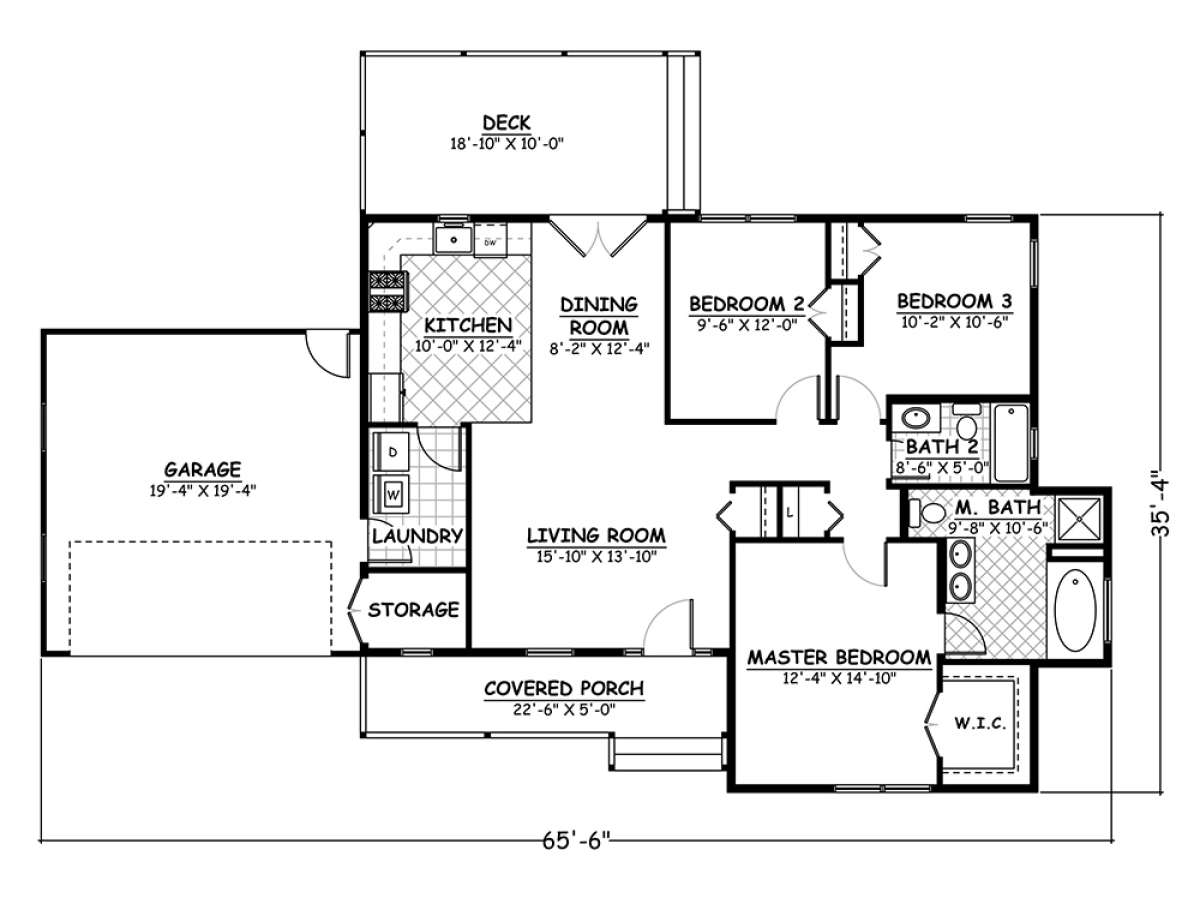 Floorplan 1 for House Plan #526-00044