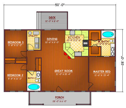 Floorplan 1 for House Plan #526-00051