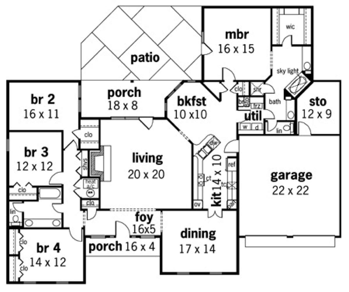 Floorplan 1 for House Plan #048-00145