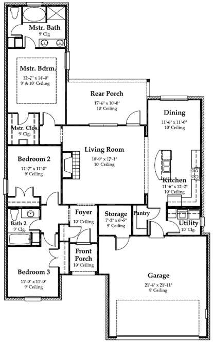 Floorplan1 for House Plan #7516-00003