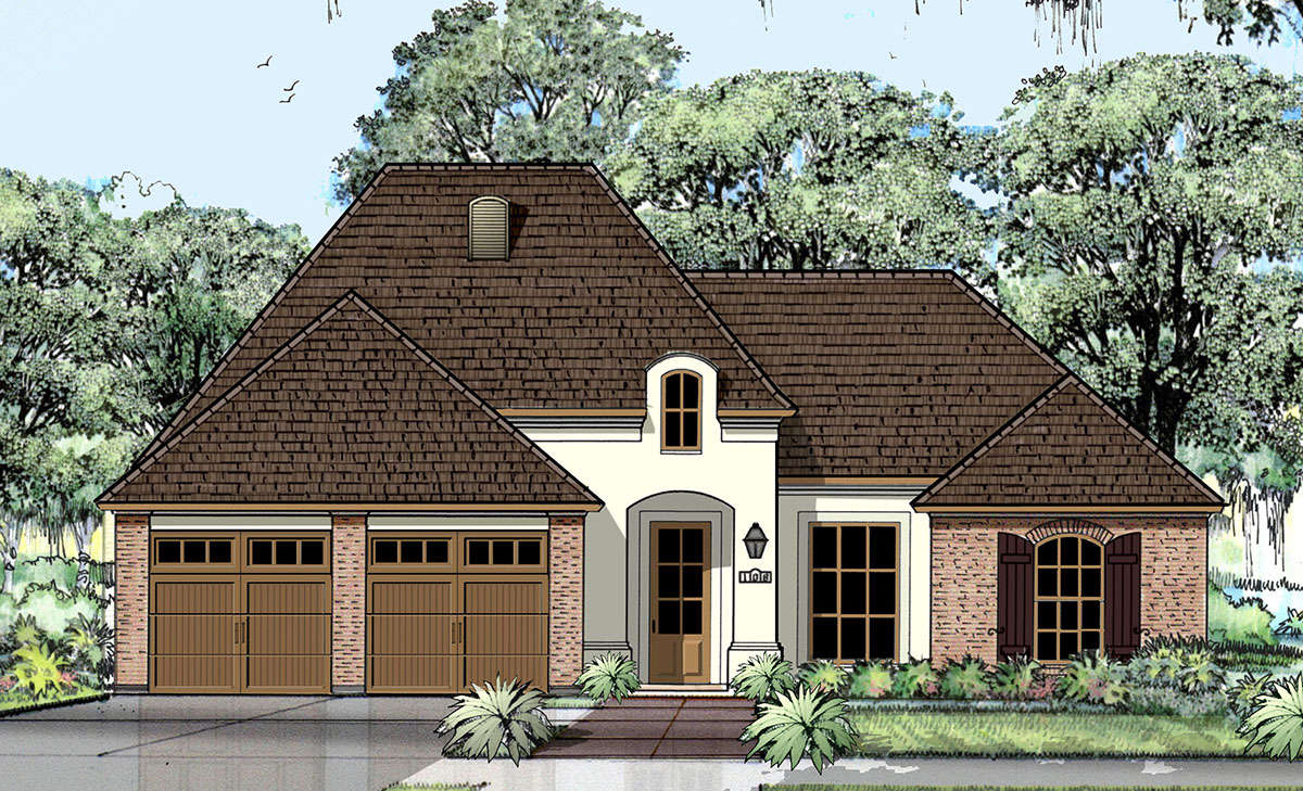 French Country Plan - 1,803 Square Feet, 3 Bedrooms, 2 Bathrooms | Floor  Plan #7516-00005 | America's Best House Plans, image size:1200x729