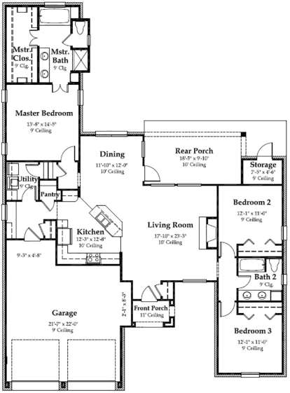 Floorplan1 for House Plan #7516-00005