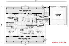 Main Floor w/ Basement Stair Location for House Plan #3125-00019