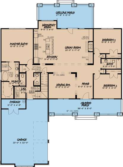 Floorplan 1 for House Plan #8318-00064