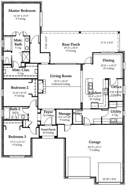 Floorplan 1 for House Plan #7516-00007