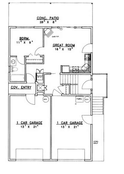 First Floor for House Plan #039-00481