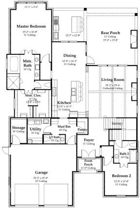 First Floor for House Plan #7516-00009