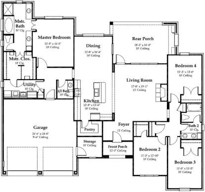 Floorplan 1 for House Plan #7516-00011