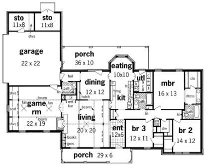 Floorplan 1 for House Plan #048-00146
