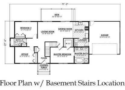 Basement Stair Location for House Plan #526-00054