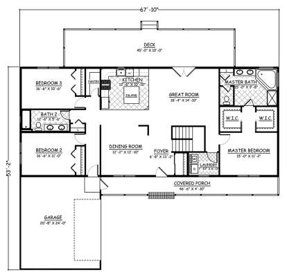 Floorplan 1 for House Plan #526-00056