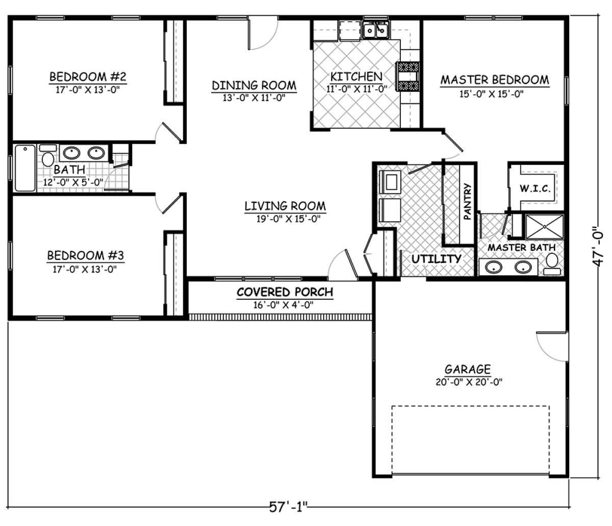 Floorplan 1 for House Plan #526-00061