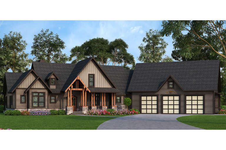 Craftsman House Plan #4195-00020 Elevation Photo
