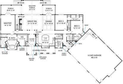 First Floor for House Plan #4195-00020