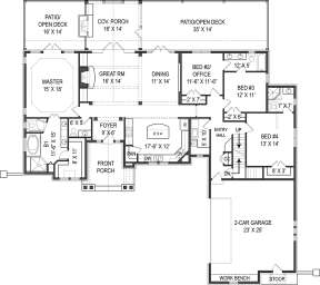 First Floor for House Plan #4195-00021