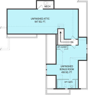 Second Floor Bonus Room for House Plan #4195-00021