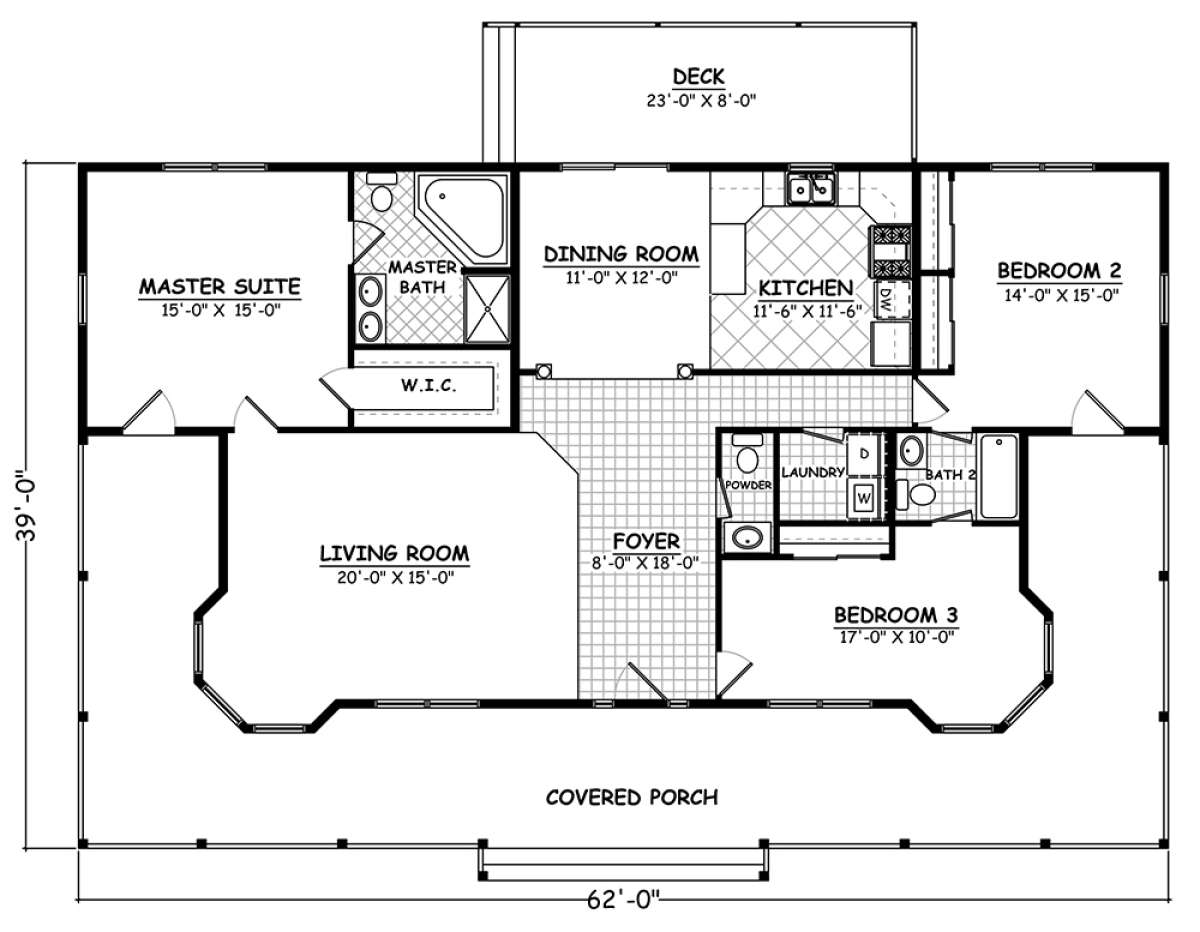 Floorplan 1 for House Plan #526-00066
