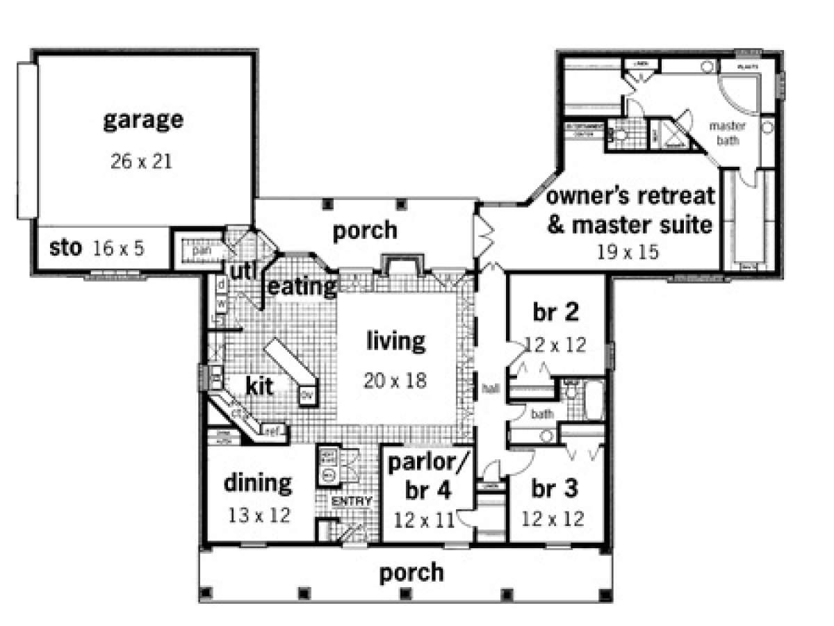 Floorplan 1 for House Plan #048-00148
