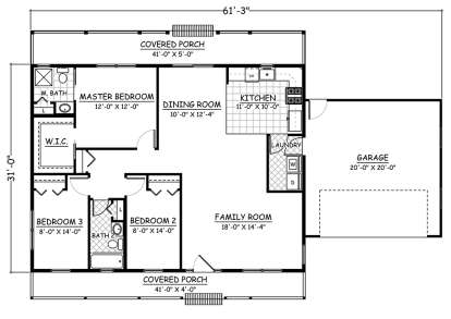 Floorplan 1 for House Plan #526-00068