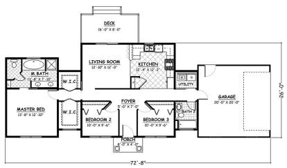 Floorplan 1 for House Plan #526-00070