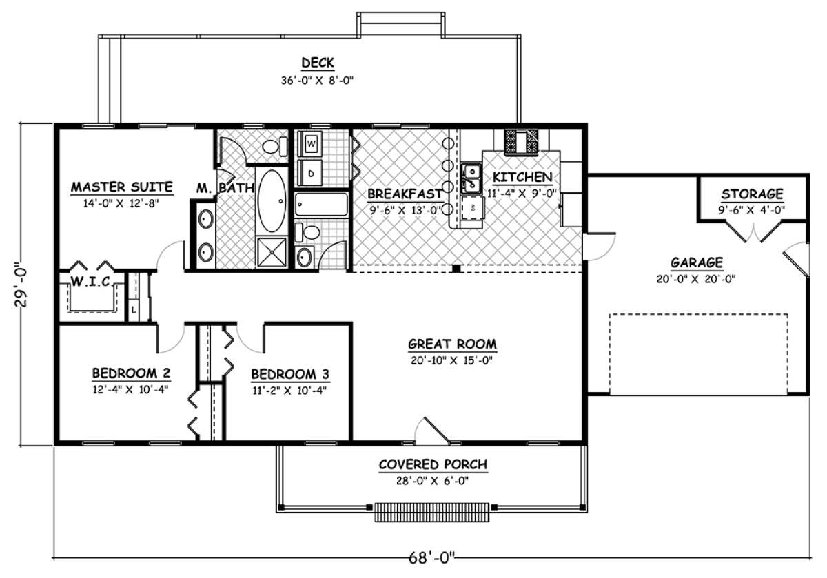 Floorplan 1 for House Plan #526-00071
