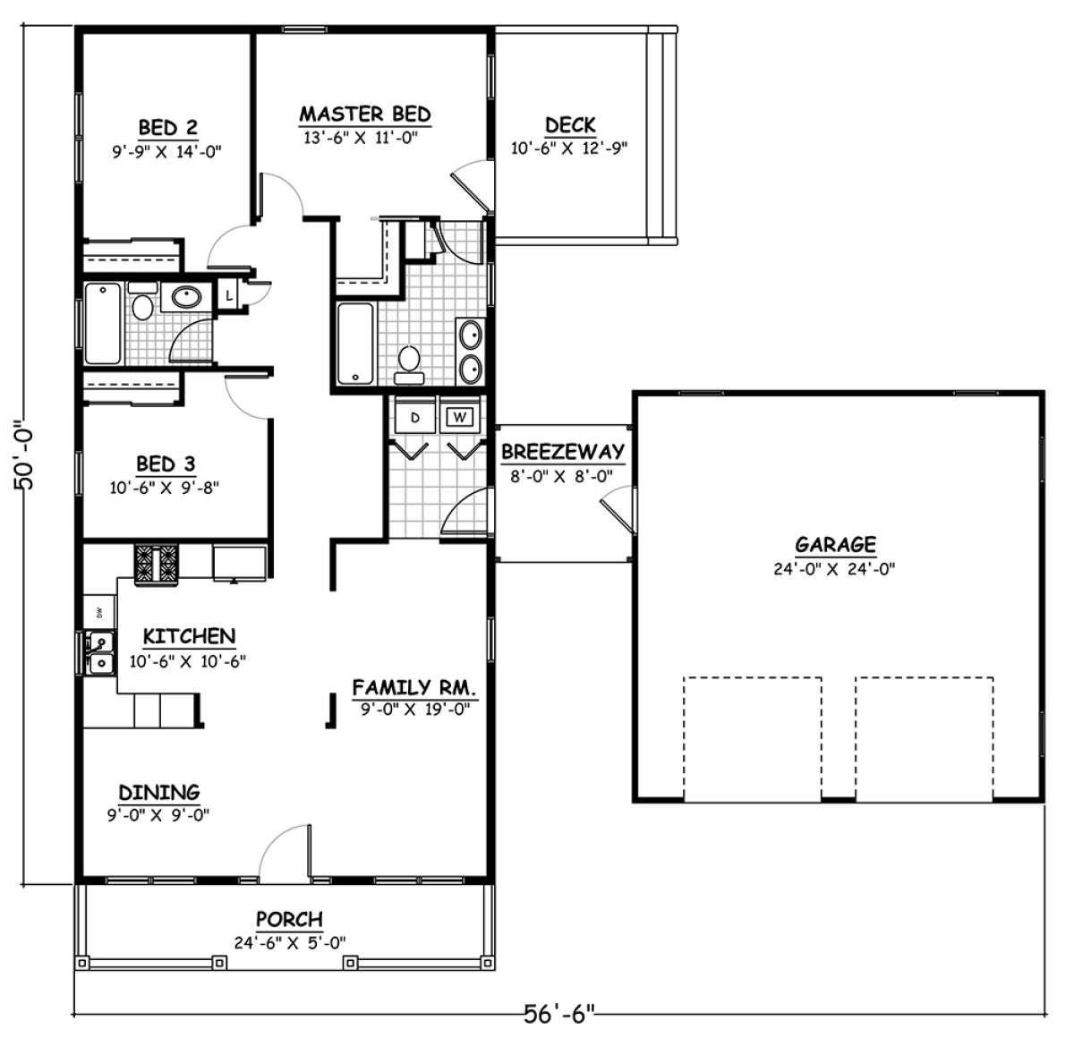 Floorplan 1 for House Plan #526-00075