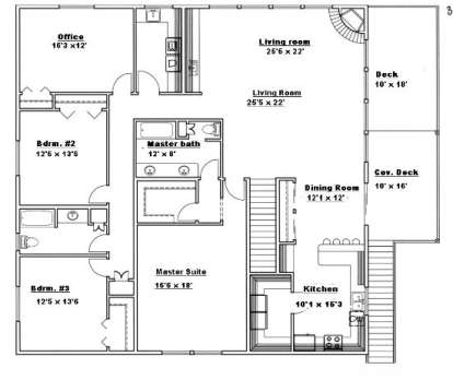 Apartment Floor for House Plan #039-00482