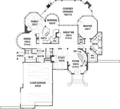 First Floor for House Plan #4195-00024