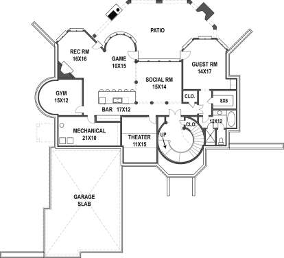 Basement  for House Plan #4195-00024