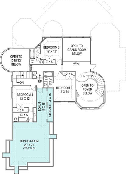 Second Floor for House Plan #4195-00025