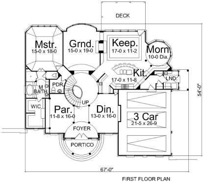 First Floor for House Plan #4195-00027