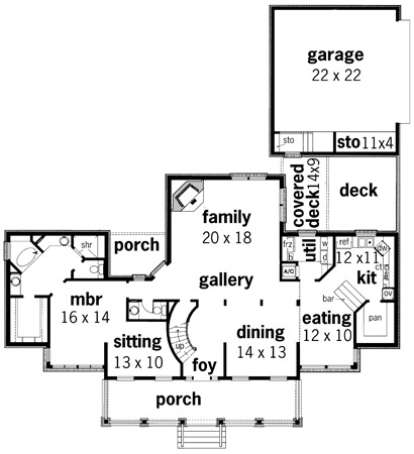 Floorplan 1 for House Plan #048-00149