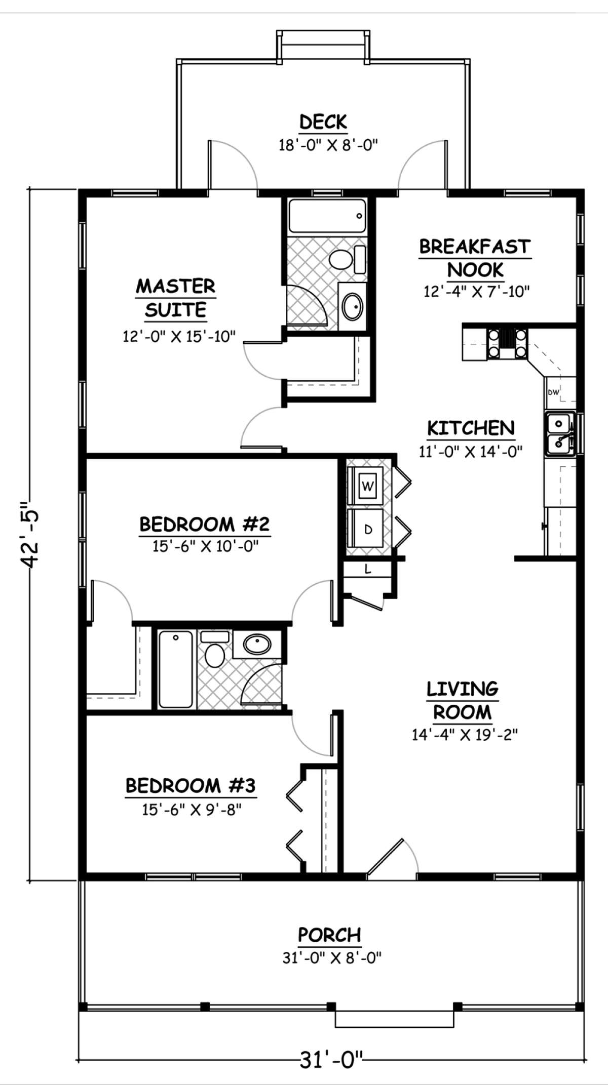 Floorplan 1 for House Plan #526-00082