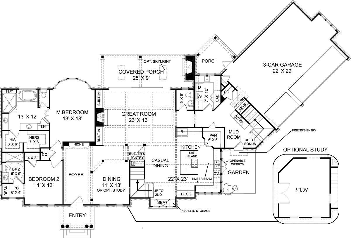 First Floor for House Plan #4195-00028