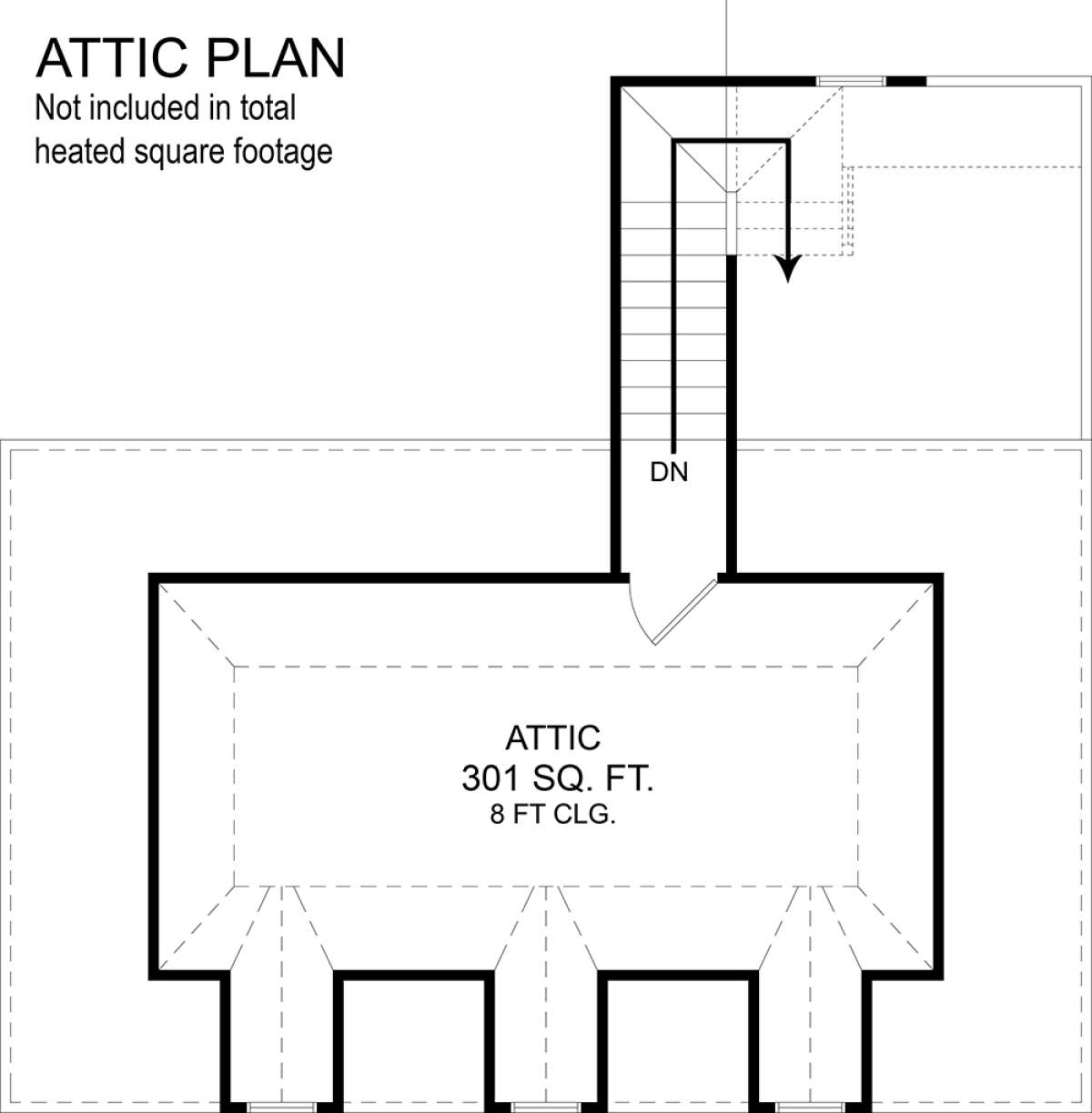 Attic Floor Plan for House Plan #4195-00028