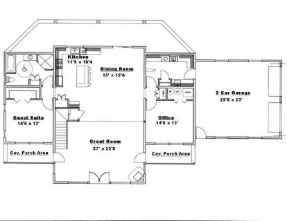 First Floor for House Plan #039-00485