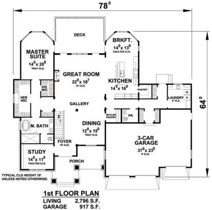 First Floor for House Plan #402-01509