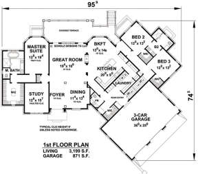 First Floor for House Plan #402-01510