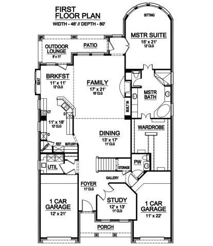 First Floor for House Plan #5445-00278