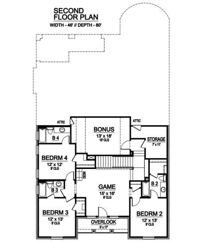 Second Floor for House Plan #5445-00278