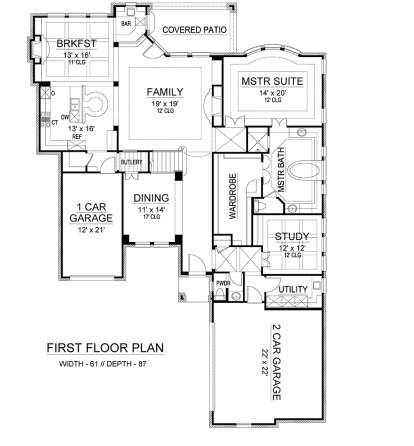 First Floor for House Plan #5445-00279