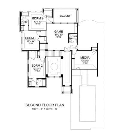 Second Floor for House Plan #5445-00279