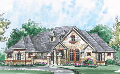 European House Plan #5445-00282 Elevation Photo