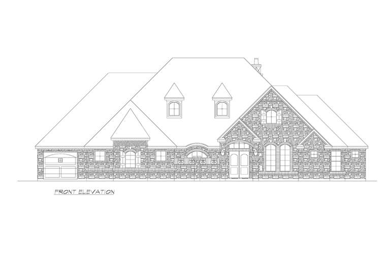 European House Plan #5445-00282 Elevation Photo