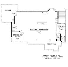 Finished Basement for House Plan #5445-00282