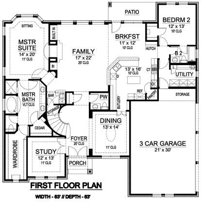 First Floor for House Plan #5445-00283