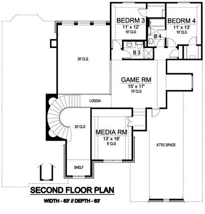 Second Floor for House Plan #5445-00283